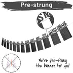 PartyHooman 1st Birthday Photo Banner with Frames – 0-12 Months Milestones Garland (Black)