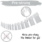 PartyHooman 1st Birthday Photo Banner — Pre-strung Silver Frame, Newborn to 12 Months Milestones