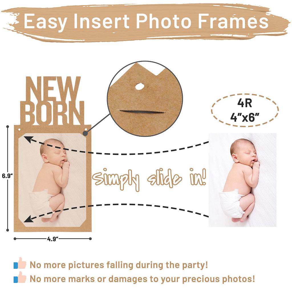 PartyHooman 1st Birthday Photo Banner — Newborn to 12 Months (Kraft)