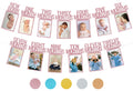 PartyHooman 1st Birthday Photo Banner for Baby – Pre-strung Milestones Garland (0-12 Months) Rose Gold