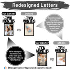 PartyHooman 1st Birthday Photo Banner with Frames – 0-12 Months Milestones Garland (Black)