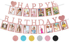 Sweet 16 Photo Banner in Rose Gold – Pre-assembled with 16 Frames | PartyHooman