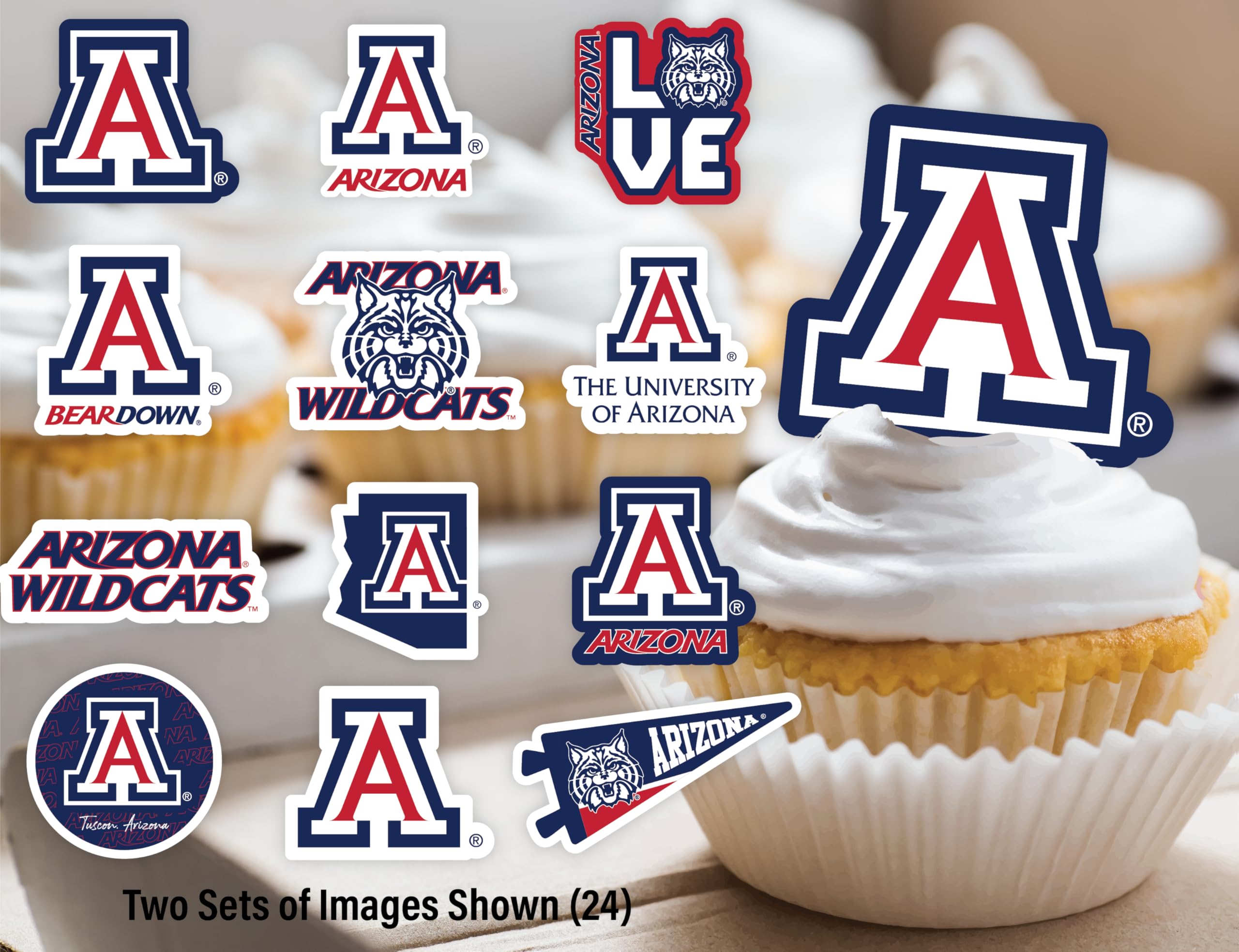 Arizona Wildcats Cupcake Toppers - University of Arizona Party Supplies (24 Pieces) | PartyKandy