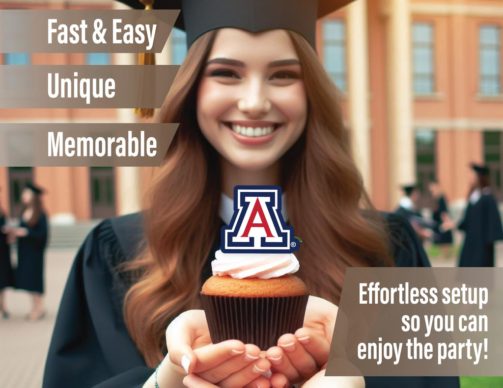 Arizona Wildcats Cupcake Toppers - University of Arizona Party Supplies (24 Pieces) | PartyKandy