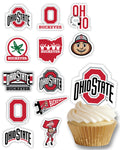 PartyKandy Ohio State Cupcake Toppers - 24 Piece Football & Graduation Decor