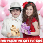 Partylamb Valentines Day Gifts for Kids — 24-Pack Mini Bear Keychains + Cards