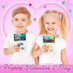 Partylamb Valentines Day Gifts for Kids – Sea Animals Building Blocks & Cards (24-Pack)