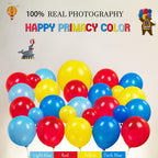 PartyMigo Carnival Theme Decorations – Balloons, Striped Banner, Backdrop & Signposts