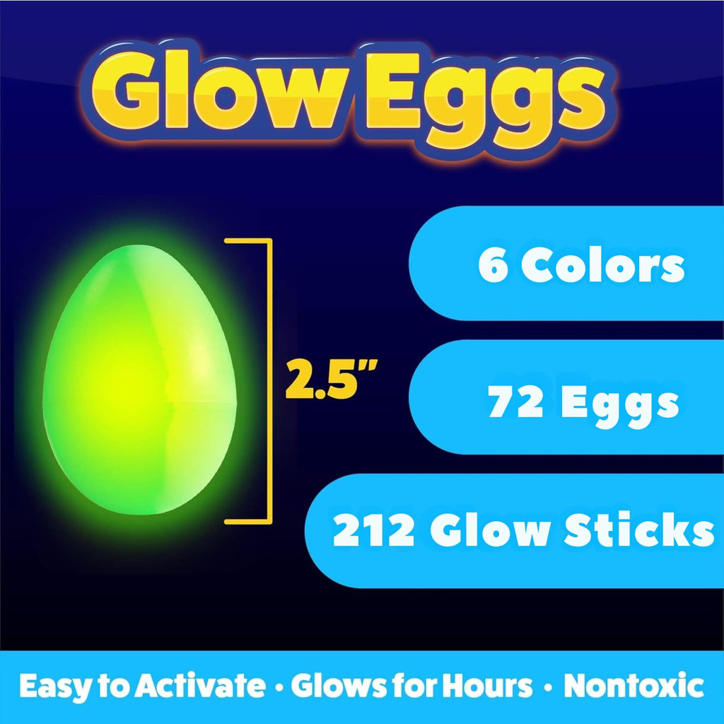 PartySticks 72 Glow Easter Eggs + 216 Mini Glow Sticks (288pcs total)