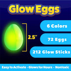PartySticks 72 Glow Easter Eggs + 216 Mini Glow Sticks (288pcs total)