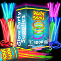 PartySticks Glow Sticks 1000 Pack – 8-Inch Neon Glow, Waterproof, Connectors