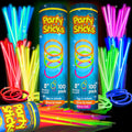 PartySticks Glow Sticks Bulk Neon Party Supplies – 200 x 8-Inch Neon Sticks with Connectors
