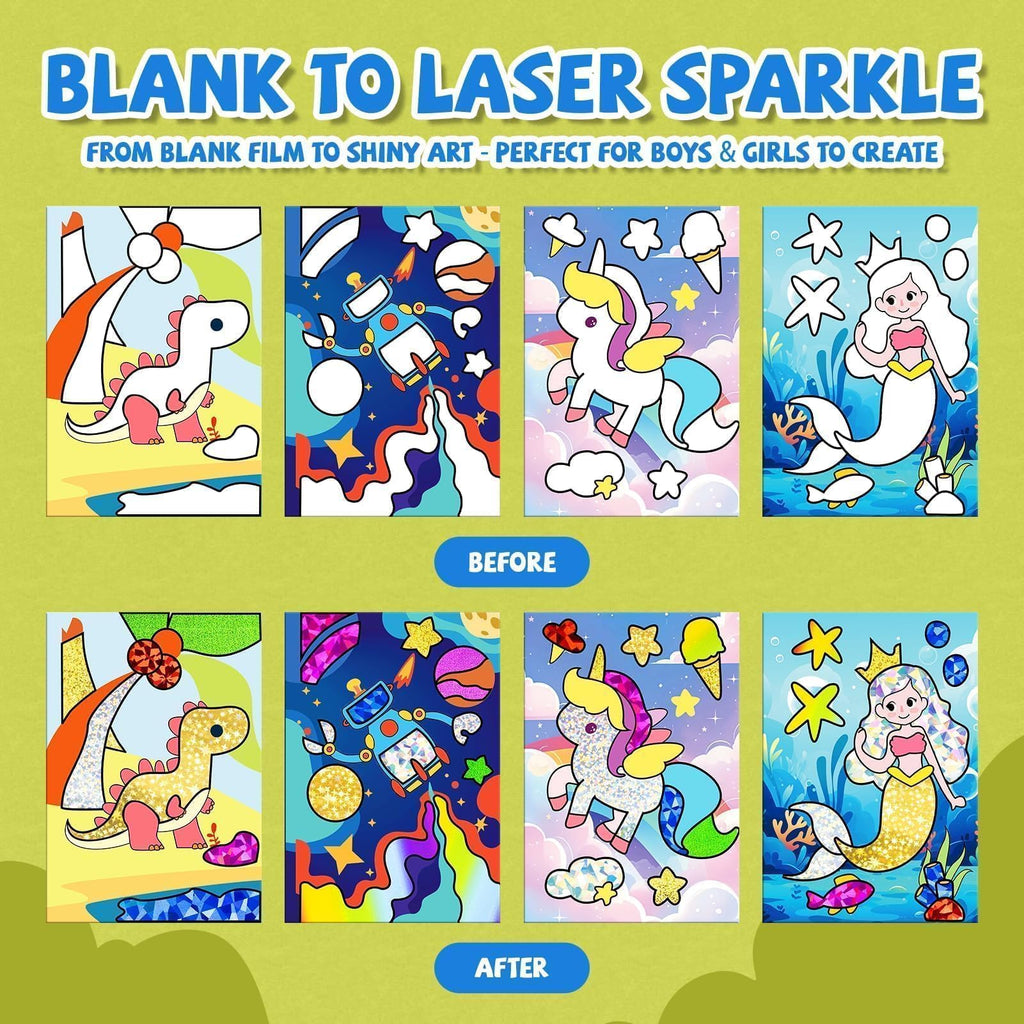 PARTYWIND 24-Pack Foil Art Books & Goodie Bags for Kids (Ages 4-8)