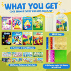 PARTYWIND 24-Pack Foil Art Books & Goodie Bags for Kids (Ages 4-8)