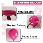 PartyWoo Hot Pink Balloons 100pc - 12in Magenta Fuchsia for Events