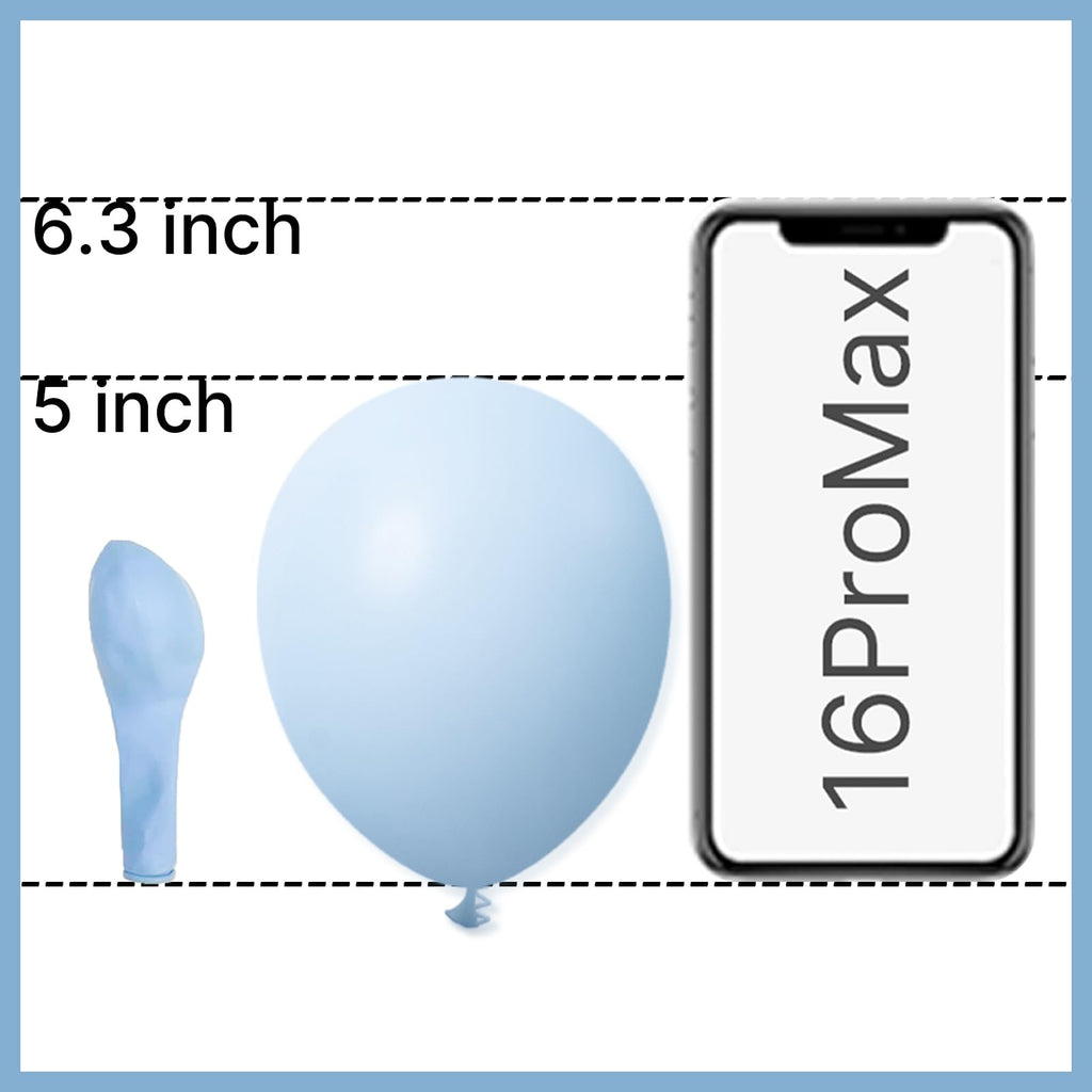 PartyWoo Baby Blue Balloons 50pcs - 5in Latex for Celebrations