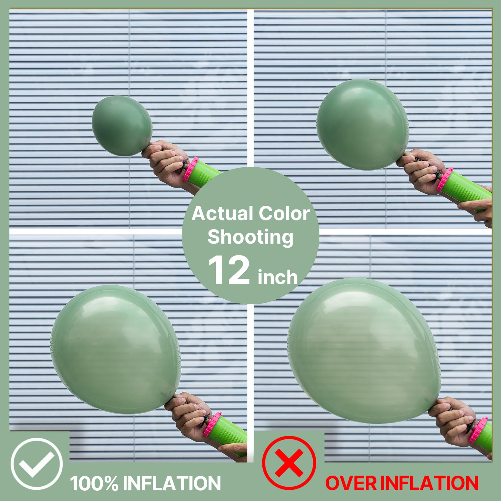 PartyWoo Dusty Green Balloons – 50ct, 5in Matte Sage (Boho)