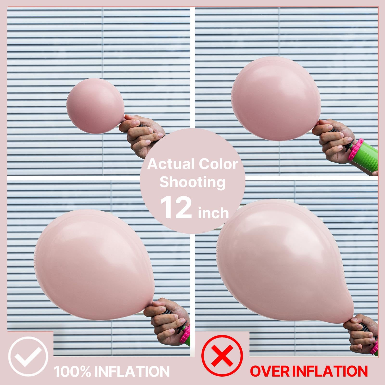 PartyWoo Dusty Pink Balloons 50pcs 12in – Boho Blush Latex Party Decor
