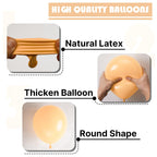 PartyWoo Nude Balloons 140pcs – Boho Apricot Neutral Arch Kit (18/12/10/5 Inch)