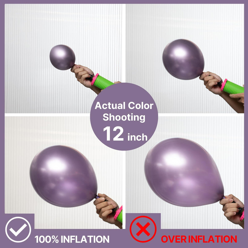 PartyWoo Metallic Purple Balloons – 50pcs, 12in Chrome Purple for Graduation, Weddings & Parties