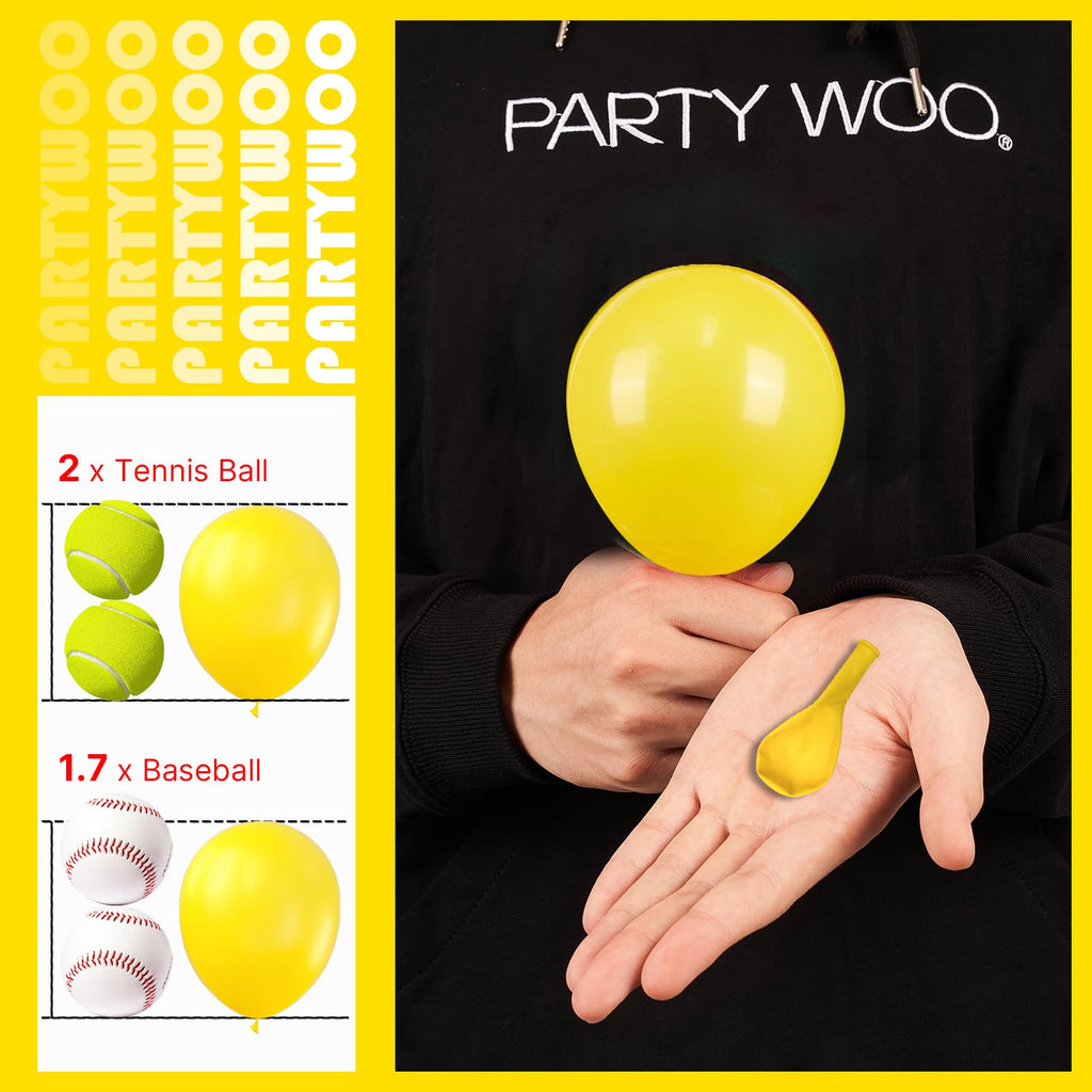 PartyWoo Yellow Balloons 50pcs | 5 Inch Matte Latex for Birthday, Baby Shower & More