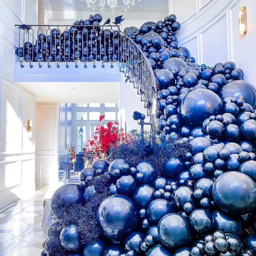 PartyWoo Metallic Blue Balloons 50pcs – 5 Inch Chrome Latex for Weddings & Celebrations