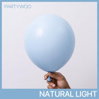 PartyWoo Baby Blue Balloons 120pcs – 18/12/10/5 Inch Arch Kit, Light Pastel Sky Aqua