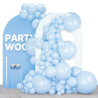 PartyWoo Baby Blue Balloons 120pcs – 18/12/10/5 Inch Arch Kit, Light Pastel Sky Aqua