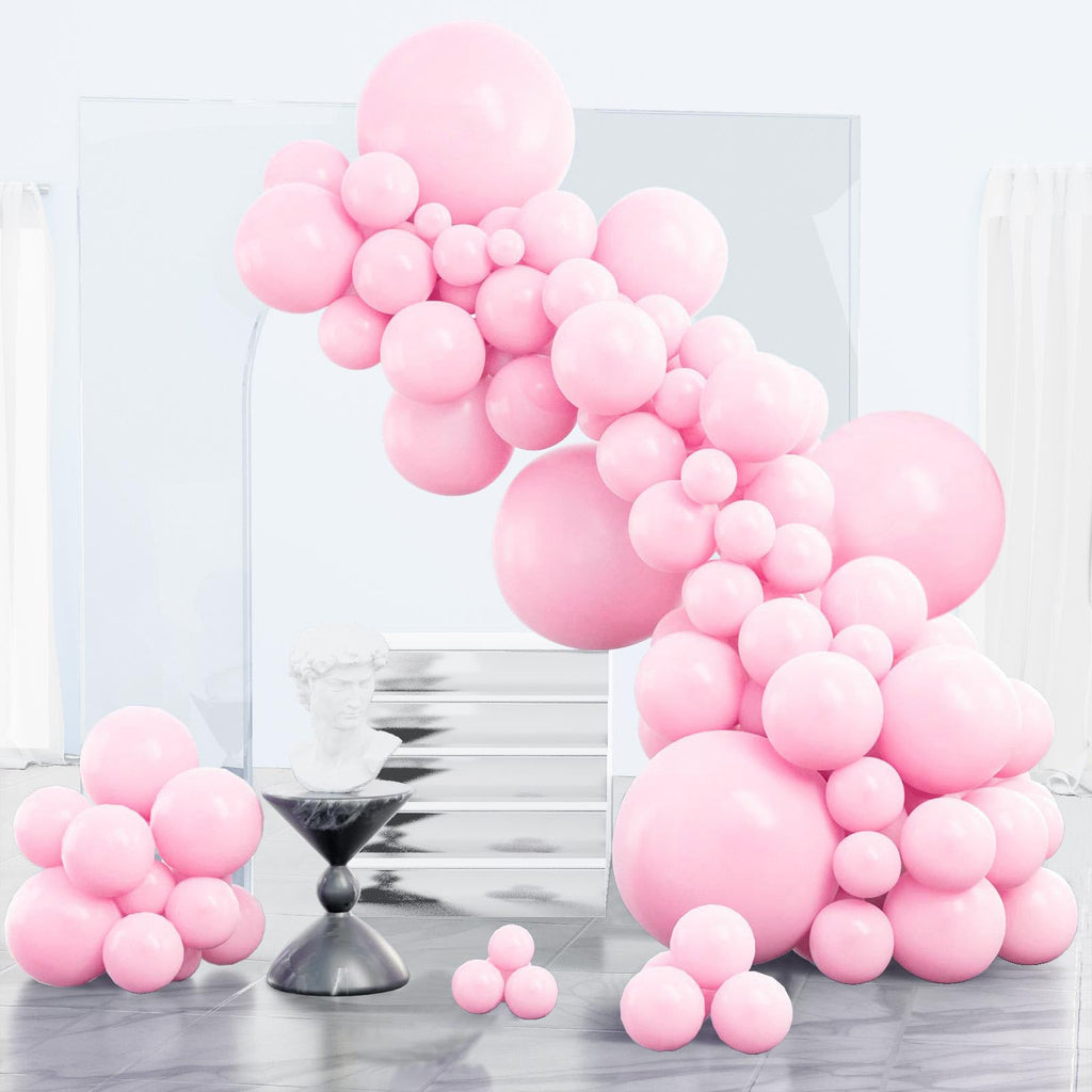 PartyWoo Baby Pink Balloons 152 pcs | Pastel Arch Kit for Baby Shower & Birthday