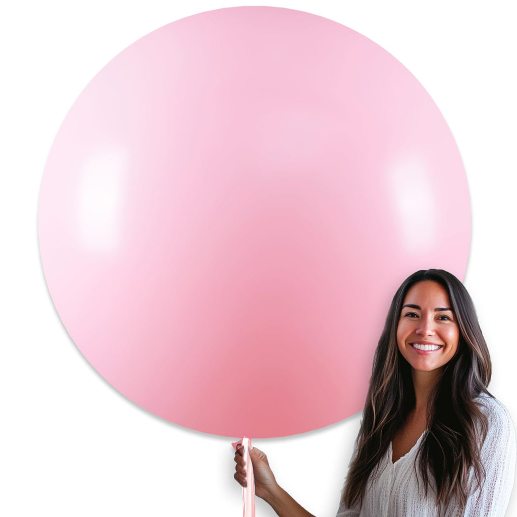 PartyWoo Baby Pink 36in Balloons – 4pc Pastel Latex for Baby Showers & Celebrations