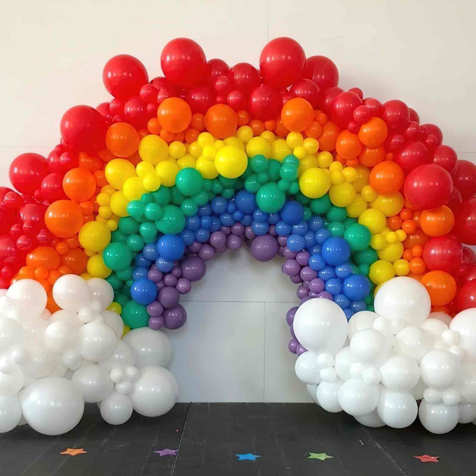 PartyWoo Rainbow Balloons 50 Pack – 12in Multicolor Latex Balloons for Graduation, Baby Shower & Celebrations