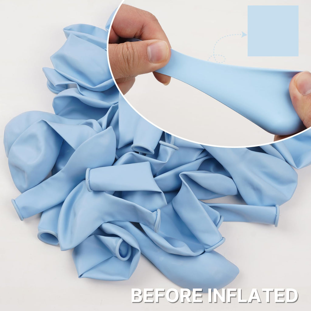 PartyWoo Pastel Blue Balloons – 50 pcs, 12-inch Latex for Balloon Garlands