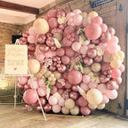 PartyWoo Dusty Pink Balloons 140pcs – 18/12/10/5in Latex Balloons for Birthday, Baby Shower, Graduation, Bachelorette Decorations Pink-F54