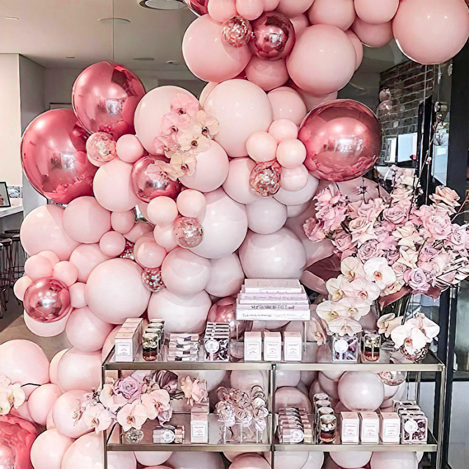 PartyWoo Pale Pink Balloons – 100pc Set for Arch Garlands & Party Decor