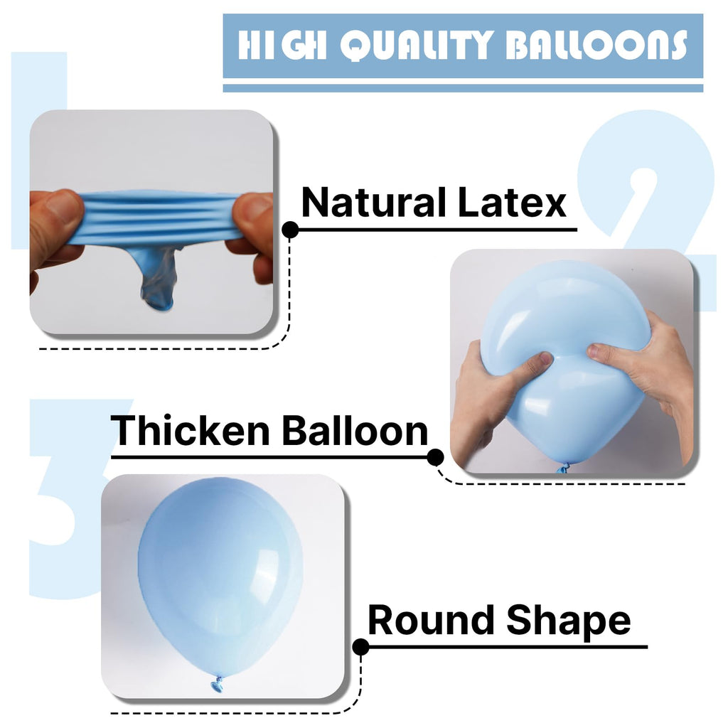 PartyWoo Baby Blue Balloons 50pcs - 5in Latex for Celebrations