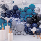 PartyWoo Metallic Navy Blue Balloons 50pc, 12in Chrome Blue for Celebrations