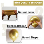 PartyWoo Metallic Gold Balloons – 50pcs, 5-inch Chrome Gold Latex for Birthday, Wedding & More