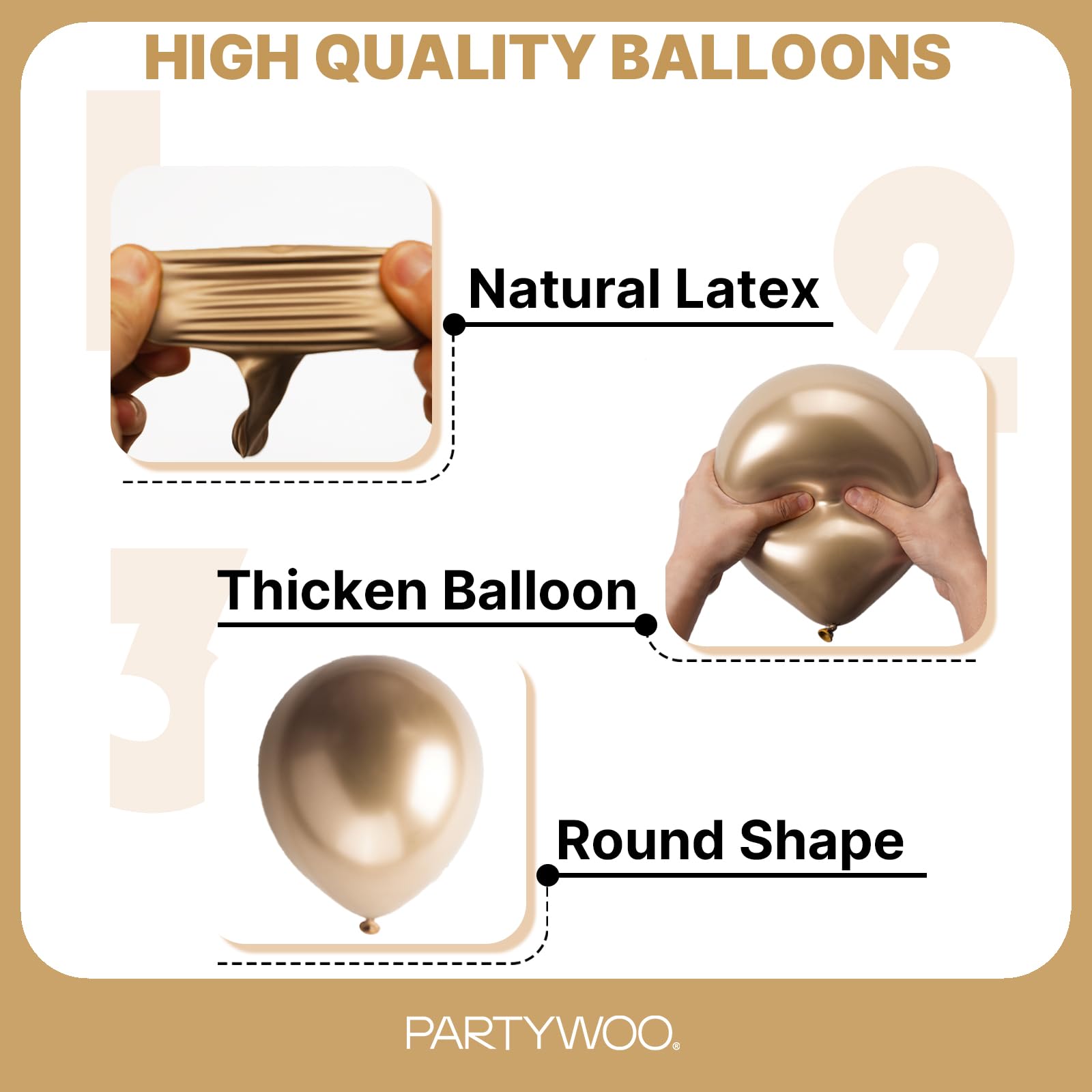 PartyWoo Metallic Gold Balloons Kit — 85pcs for Arches & Garlands (18/12/10/5 in)