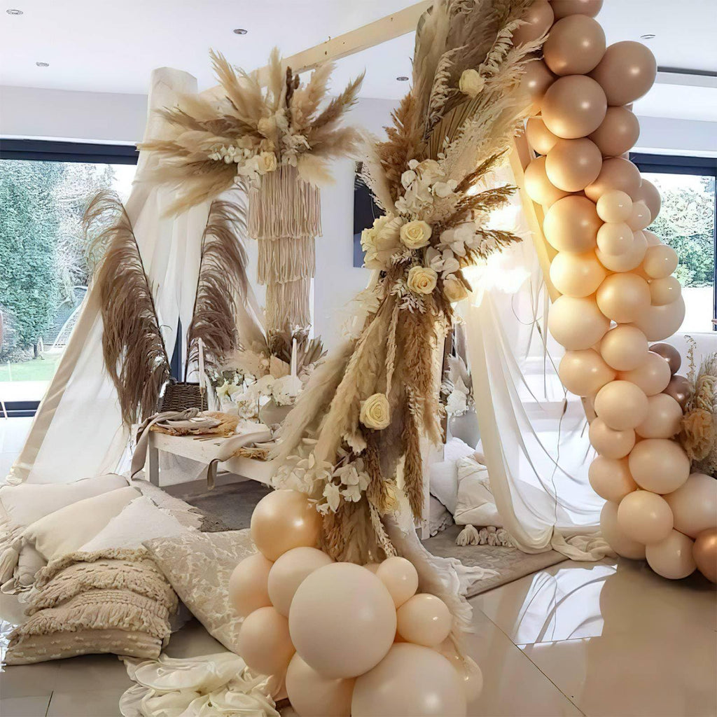 PartyWoo Nude Balloons 50 Pcs – 12 Inch Apricot Beige Latex for Neutral Wedding Baby Shower and Party Decor