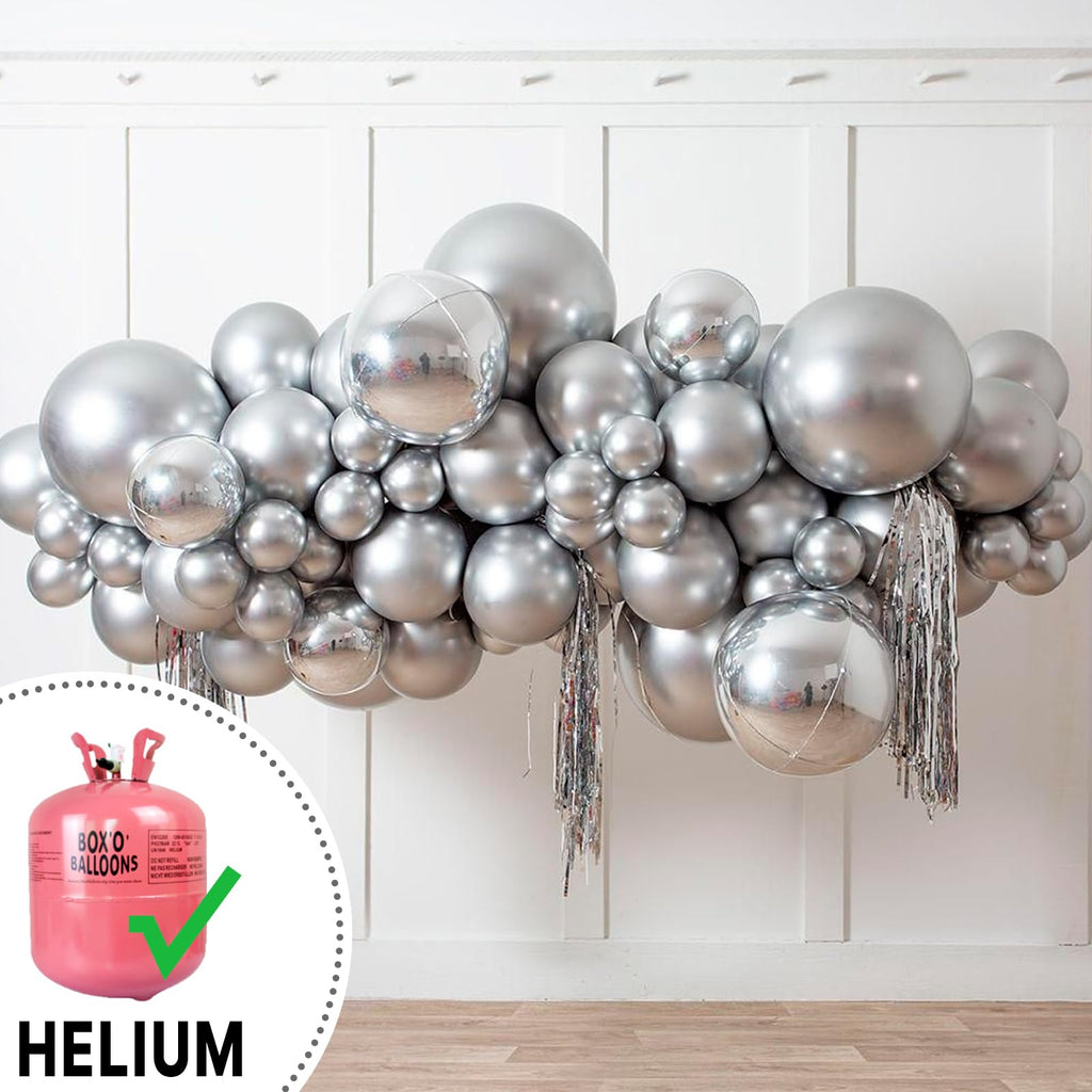PartyWoo Metallic Silver Balloons 36-inch Giant 4-Piece Set – Weddings, Graduations & Celebrations