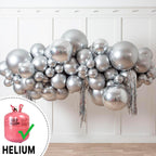 PartyWoo Metallic Silver Balloons 36-inch Giant 4-Piece Set – Weddings, Graduations & Celebrations