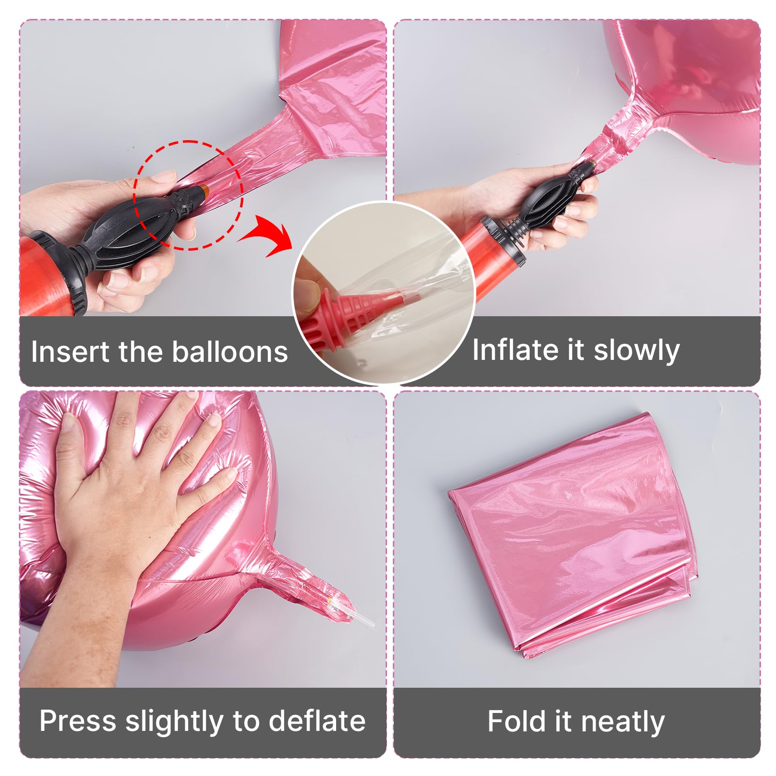 PartyWoo Pearl Pink Foil Balloons – 20pc 10/15/22in 4D Mylar Balloons for Baby Shower & Birthday Decor
