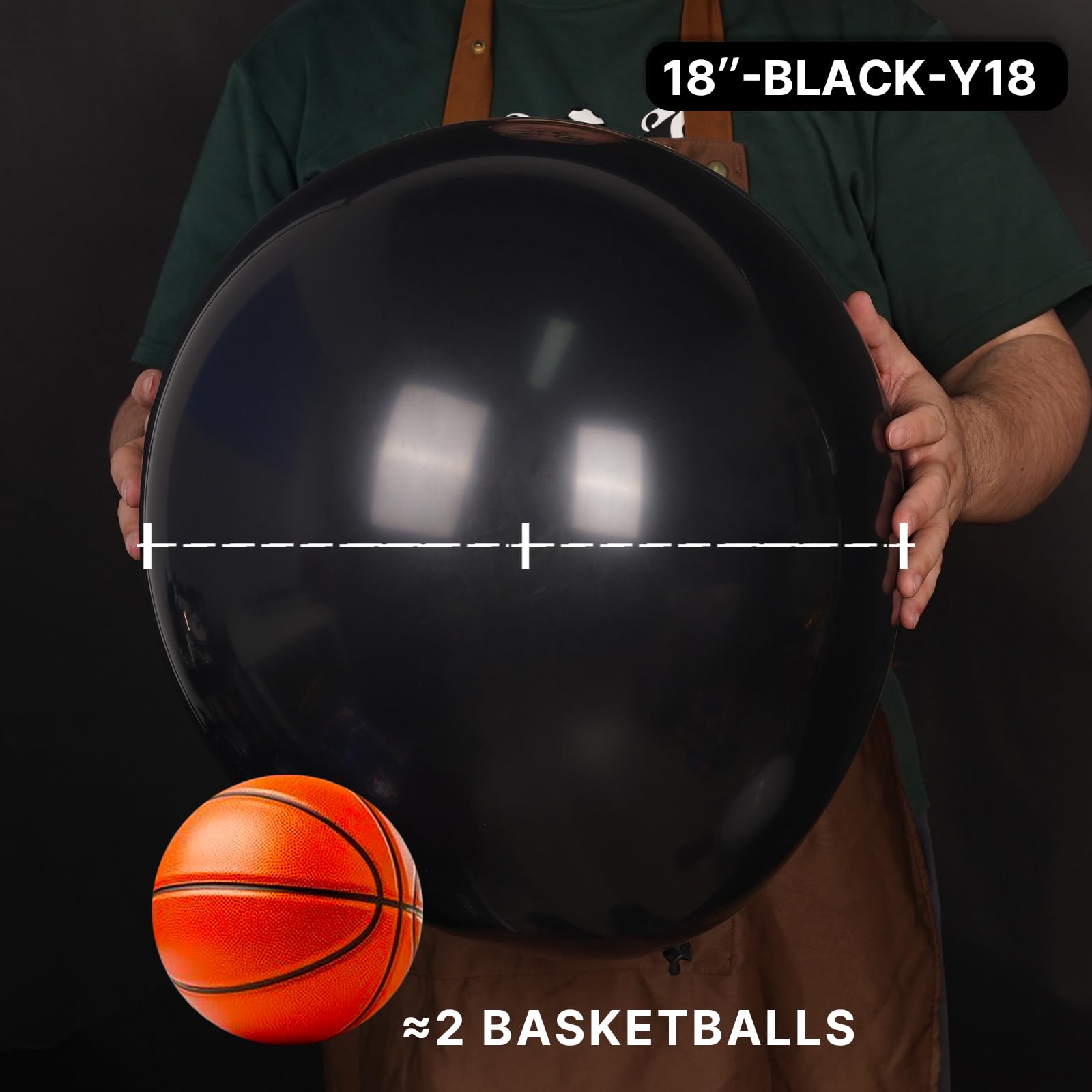 PartyWoo Black Balloons 18in Matte Latex – 20 Pack for Graduation, Birthday & Baby Shower