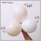 PartyWoo White Balloons 152pcs Matte Latex Balloon Kit for Arch & Garland