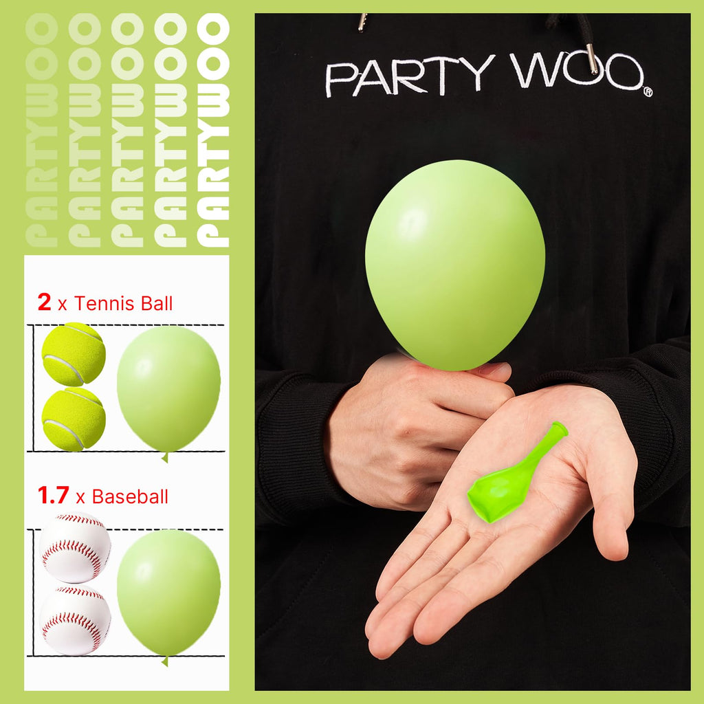 PartyWoo Lime Green Balloons 100pcs | 5 Inch Latex Balloons for Graduation, Wedding & Party Decor