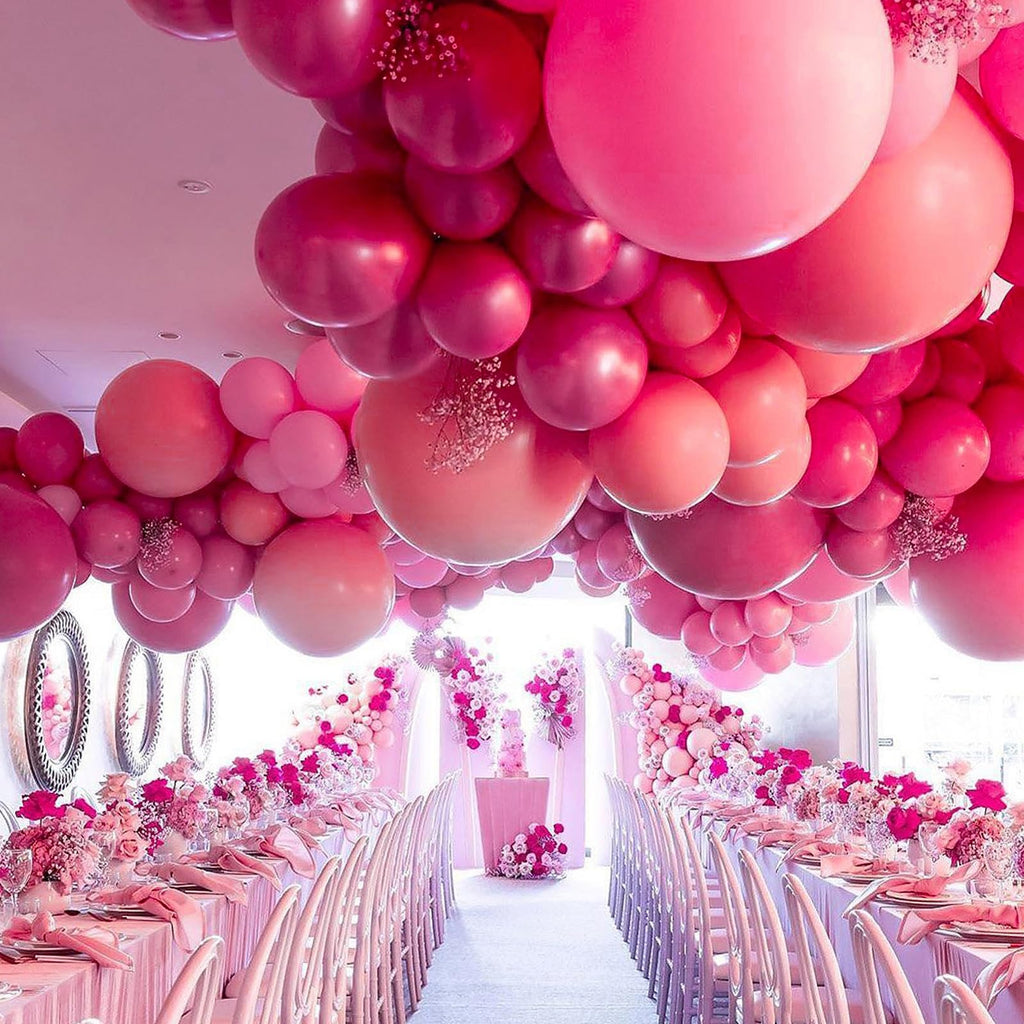 PartyWoo Hot Pink Balloons 152 pcs – Magenta Fuchsia Arch Kit for Weddings & Parties