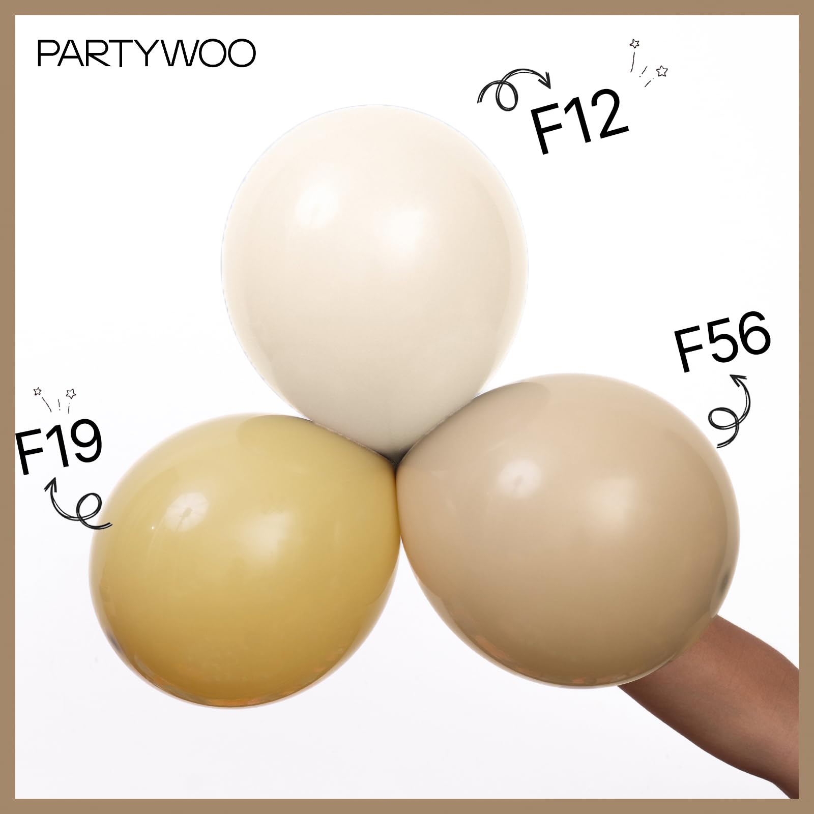 PartyWoo Tan Balloons 140pcs – 18/12/10/5in Neutral Boho Balloon Arch Kit for Wedding, Baby Shower, Safari