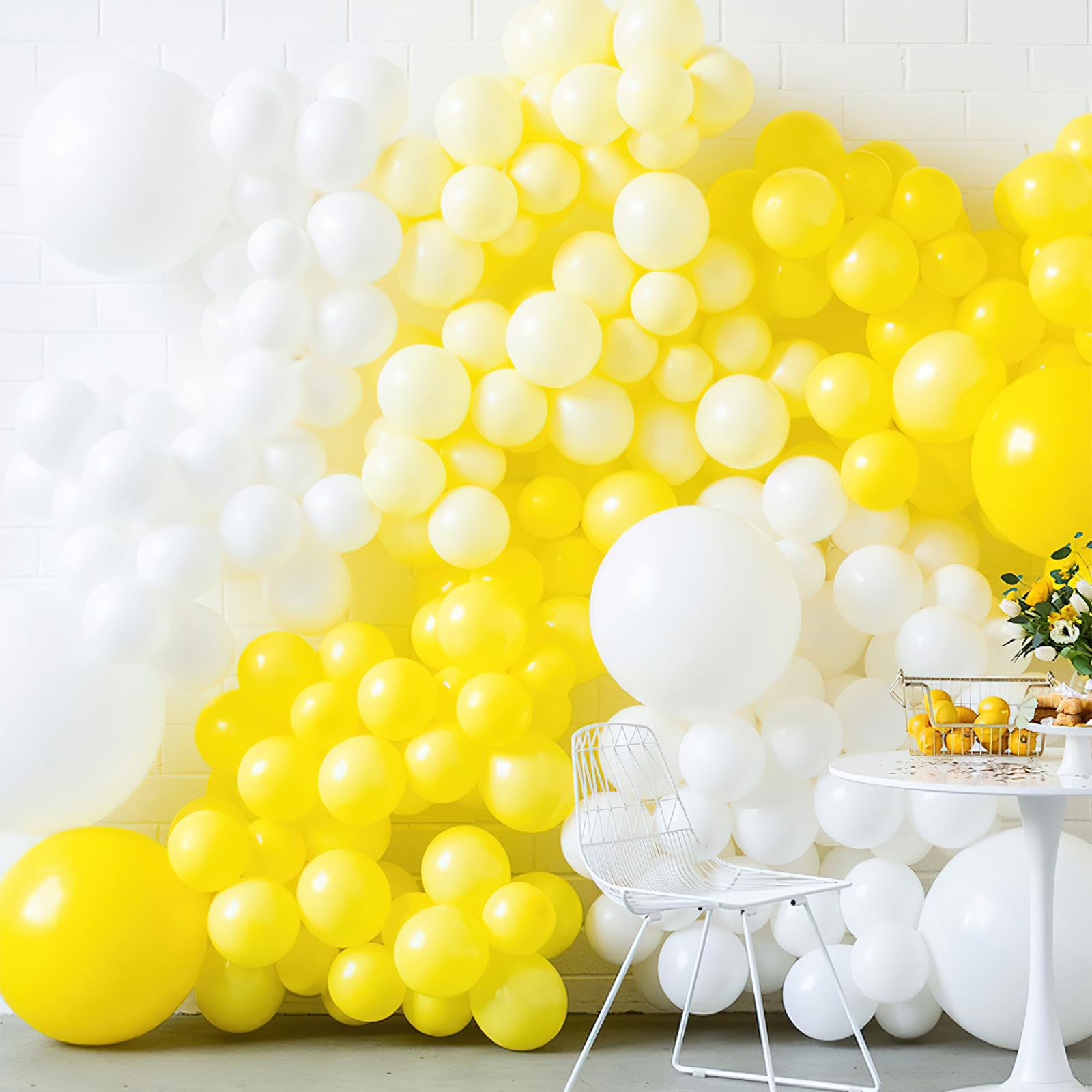 PartyWoo Yellow Balloons 120pcs | Matte Latex Balloon Arch Kit for Celebrations