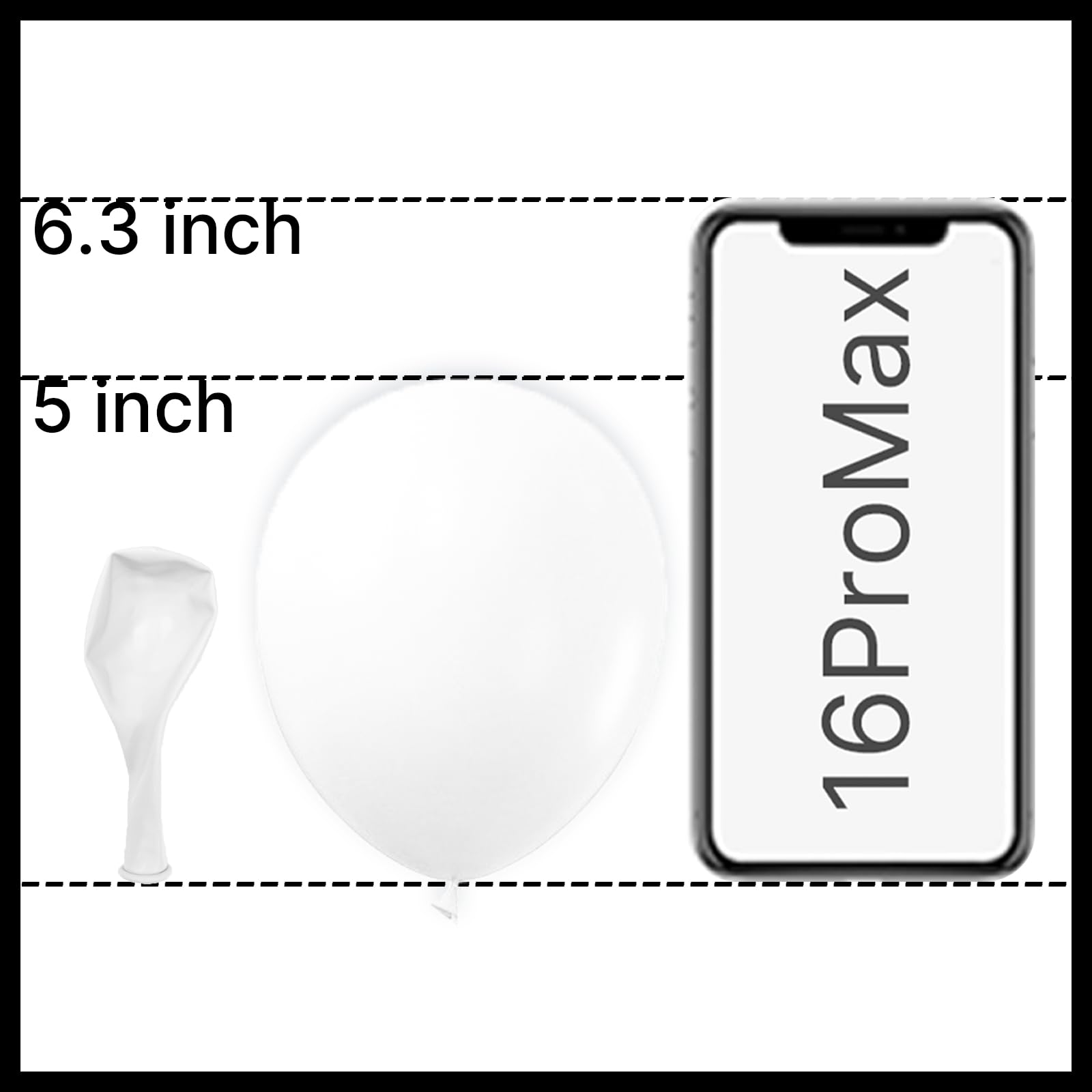 PartyWoo Balloons - 50 Pack 5-Inch Matte White Balloons for Weddings & Parties