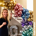 PartyWoo 66-Pack 12in Metallic Balloons – Blue, Silver, Gold, Purple, Pink, Rainbow